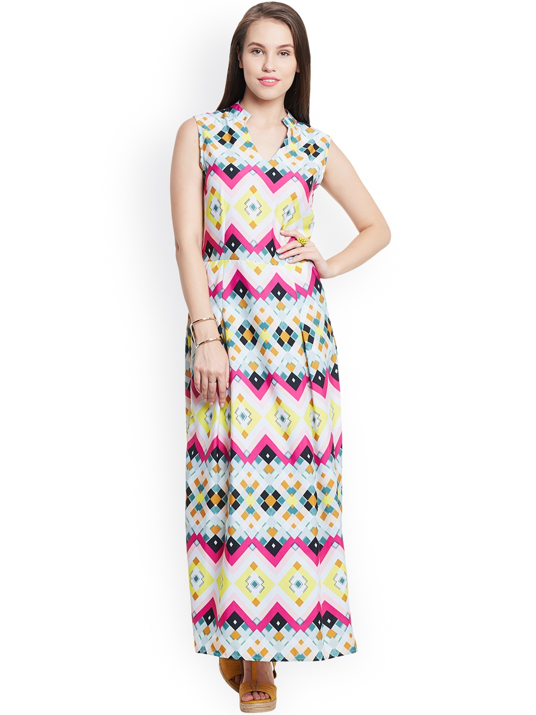 

WISSTLER Women Multicolour Printed Crepe Maxi Dress, Multi