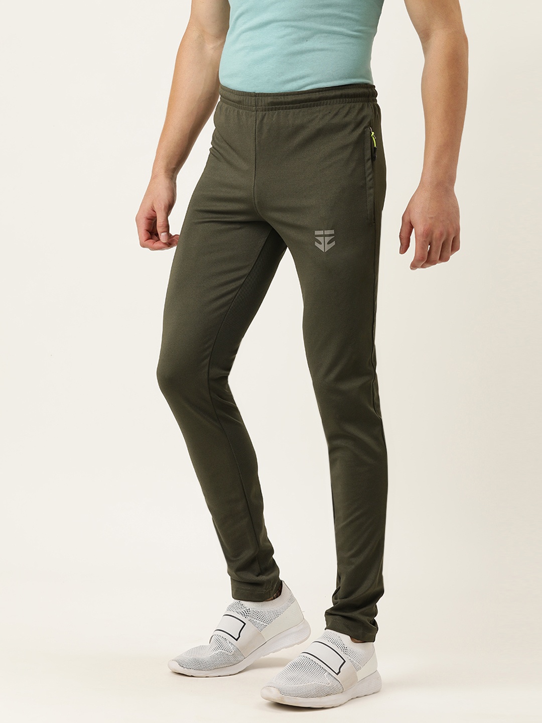 

Sports52 wear Men Olive Green Solid Slim Fit Track Pants