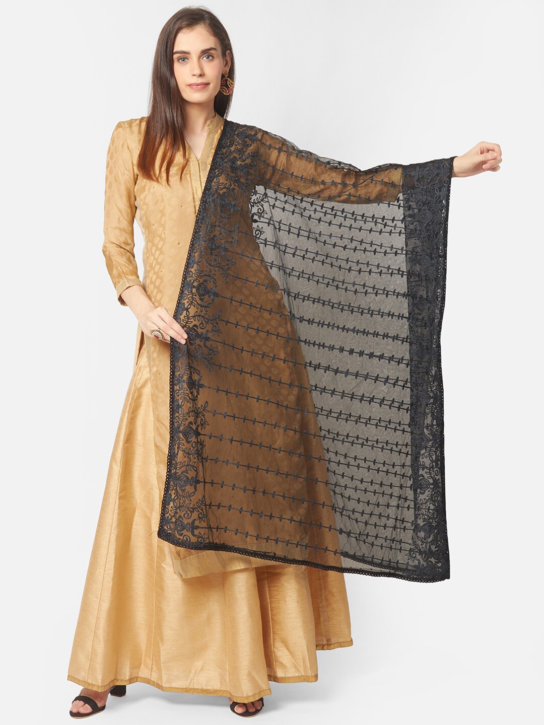 

Dupatta Bazaar Black Embroidered Dupatta