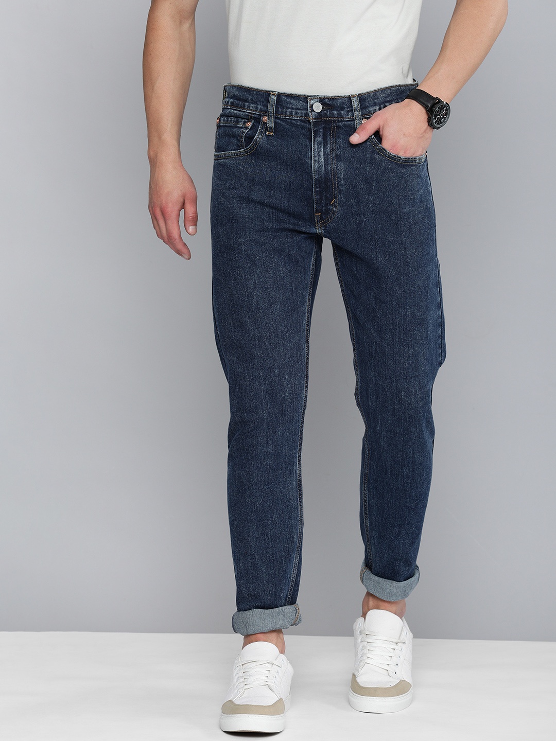 

Levis Men Blue 512 Slim Tapered Fit Mid Rise Clean Look Stretchable Jeans