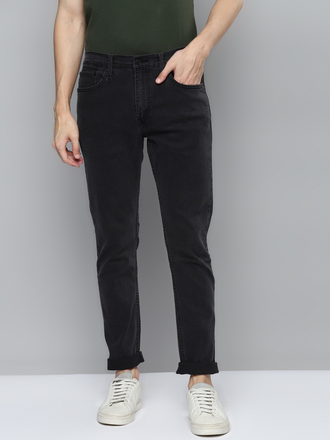 

Levis Men Charcoal Grey 512 Tapered Fit Stretchable Jeans