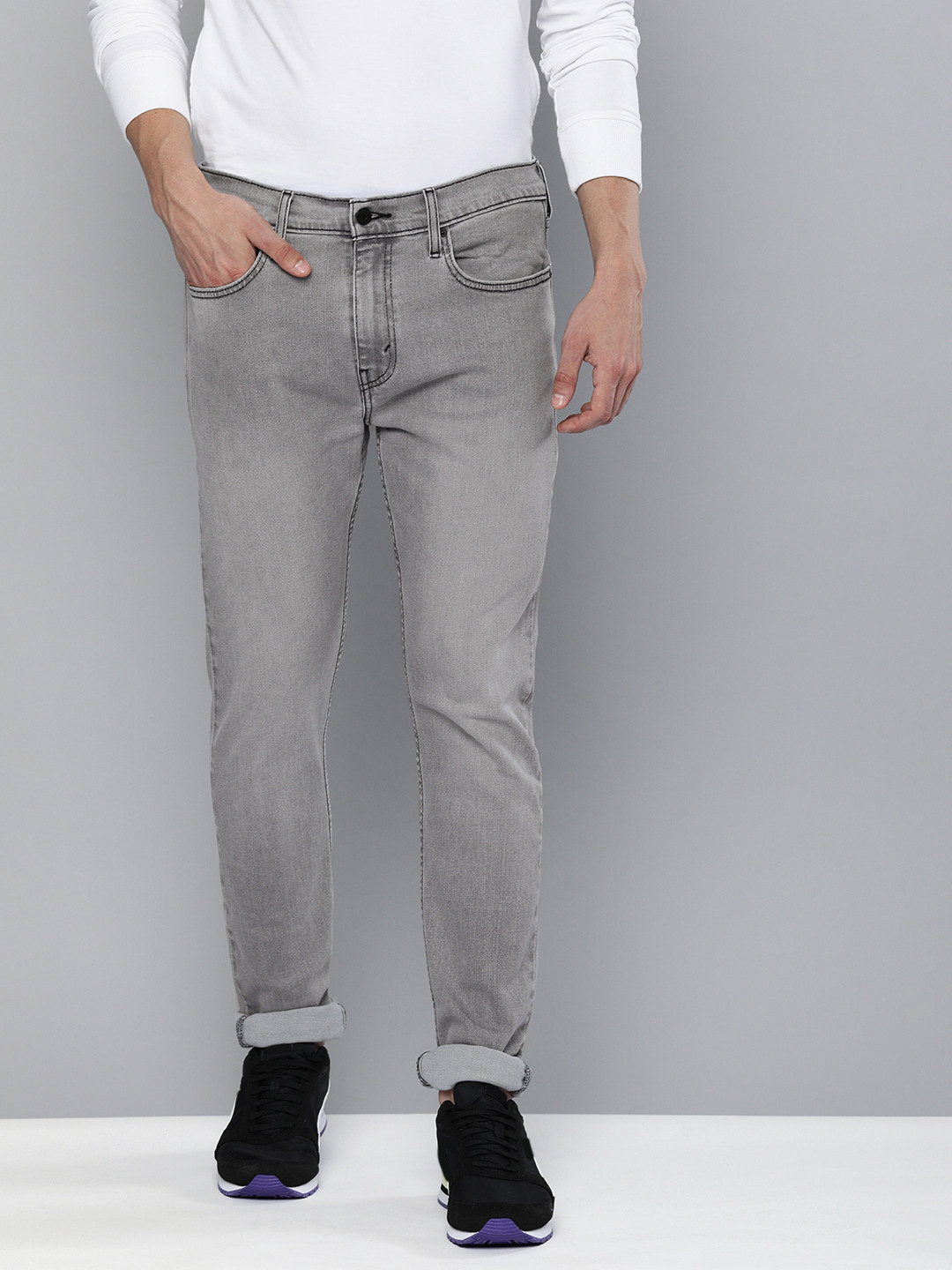 

Levis Men Grey 512 Slim Tapered Fit Heavy Fade Stretchable Jeans