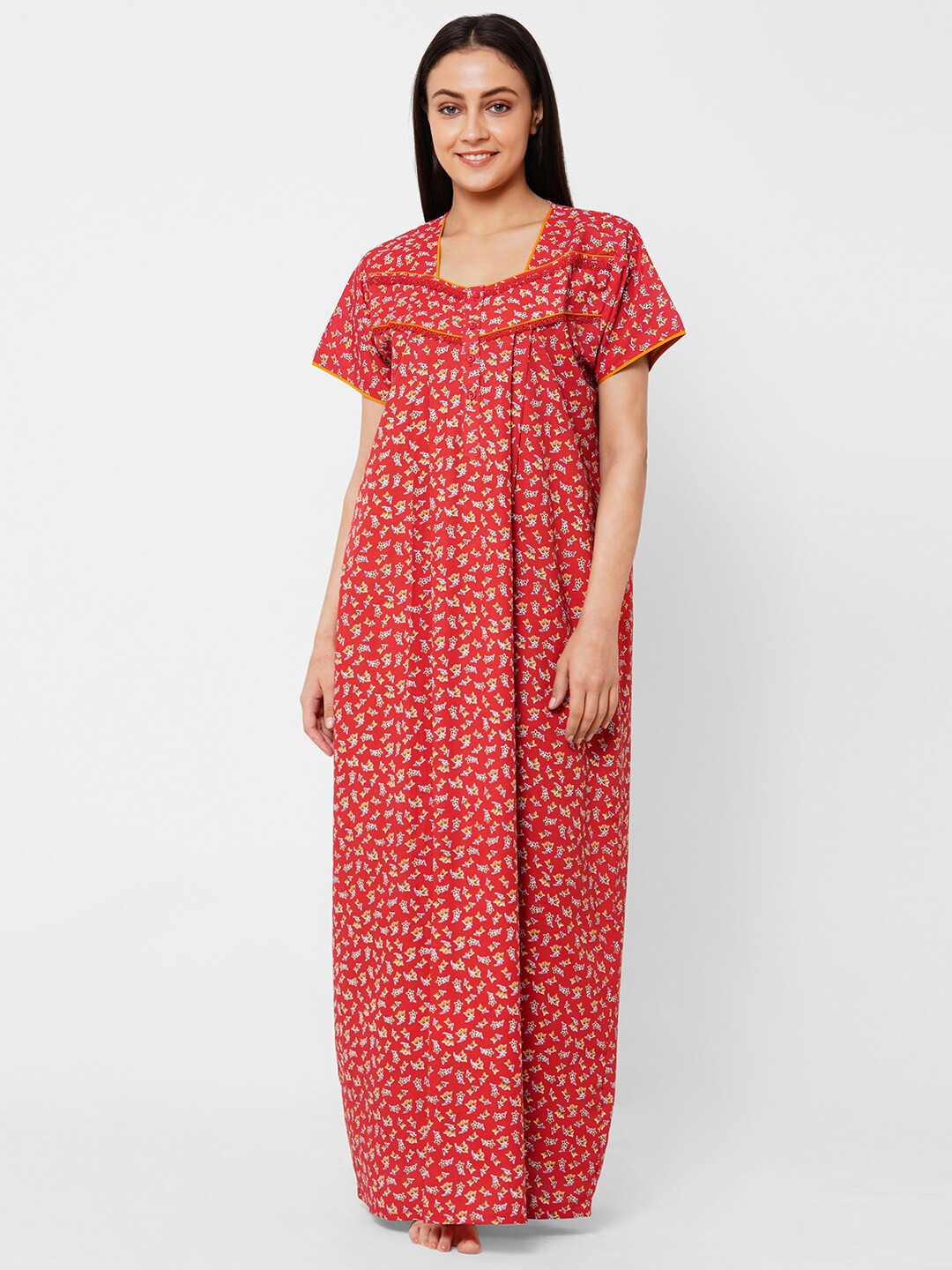 

Sweet Dreams Women Red Printed Nightdress