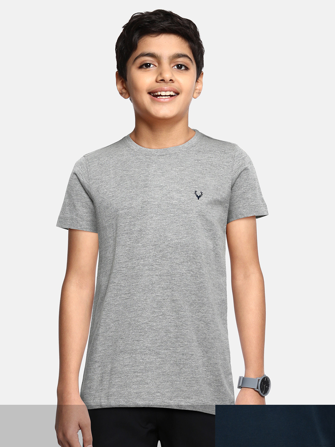 

Allen Solly Junior Boys Set of 2 Solid Round Neck T-shirts, Navy blue