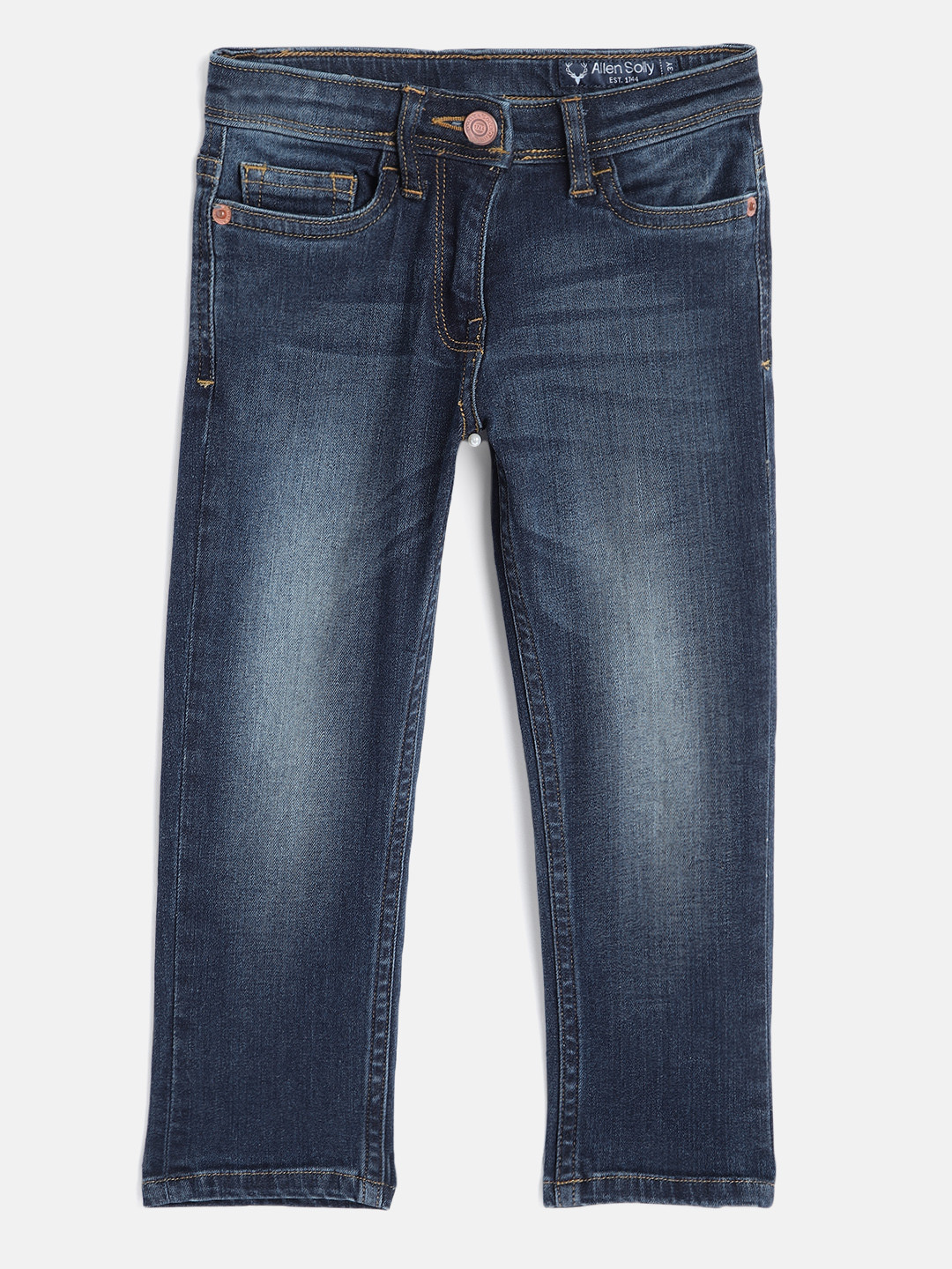 

Allen Solly Junior Girls Blue Solid Skinny Fit Heavy Fade Jeans