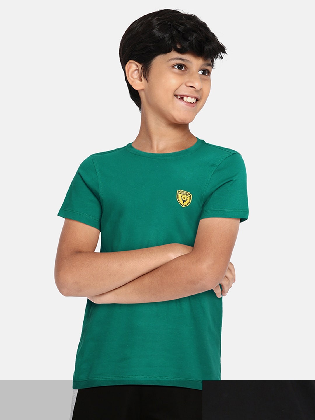 

Allen Solly Junior Boys Set of 2 Solid Round Neck Pure Cotton T-shirts, Teal
