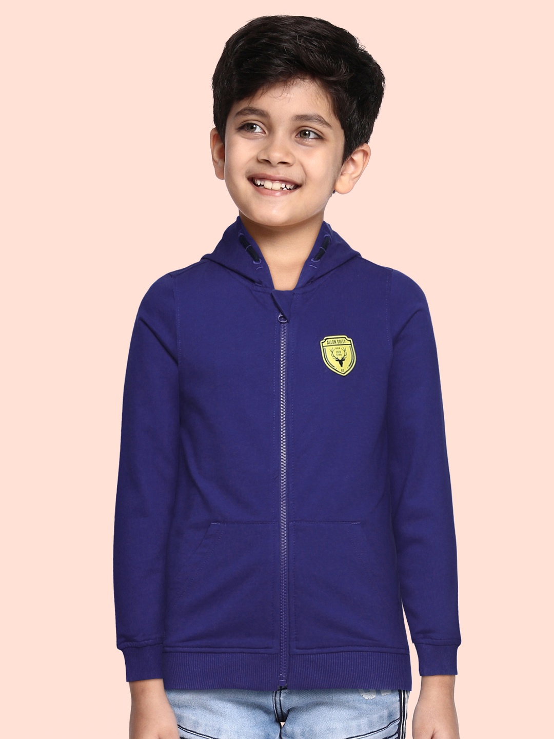 

Allen Solly Junior Boys Blue Pure Cotton Solid Hooded Sweatshirt