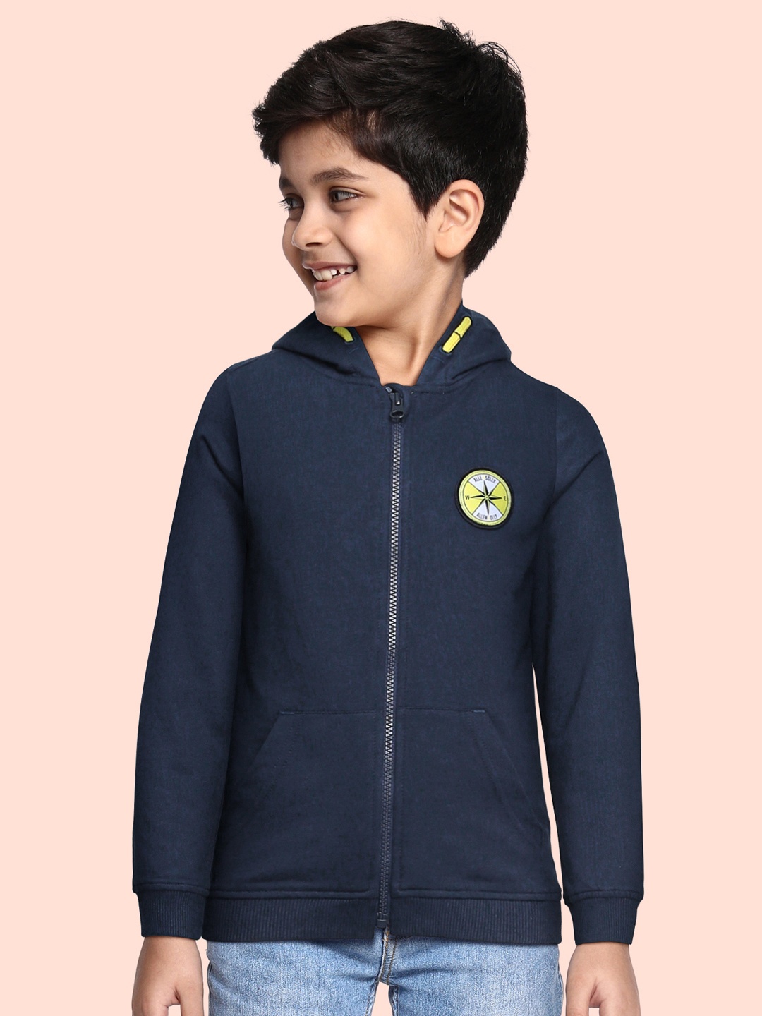 

Allen Solly Junior Boys Navy Blue Pure Cotton Solid Hooded Sweatshirt