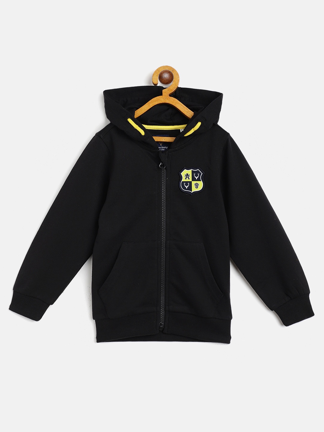 

Allen Solly Junior Boys Black Solid Hooded Sweatshirt