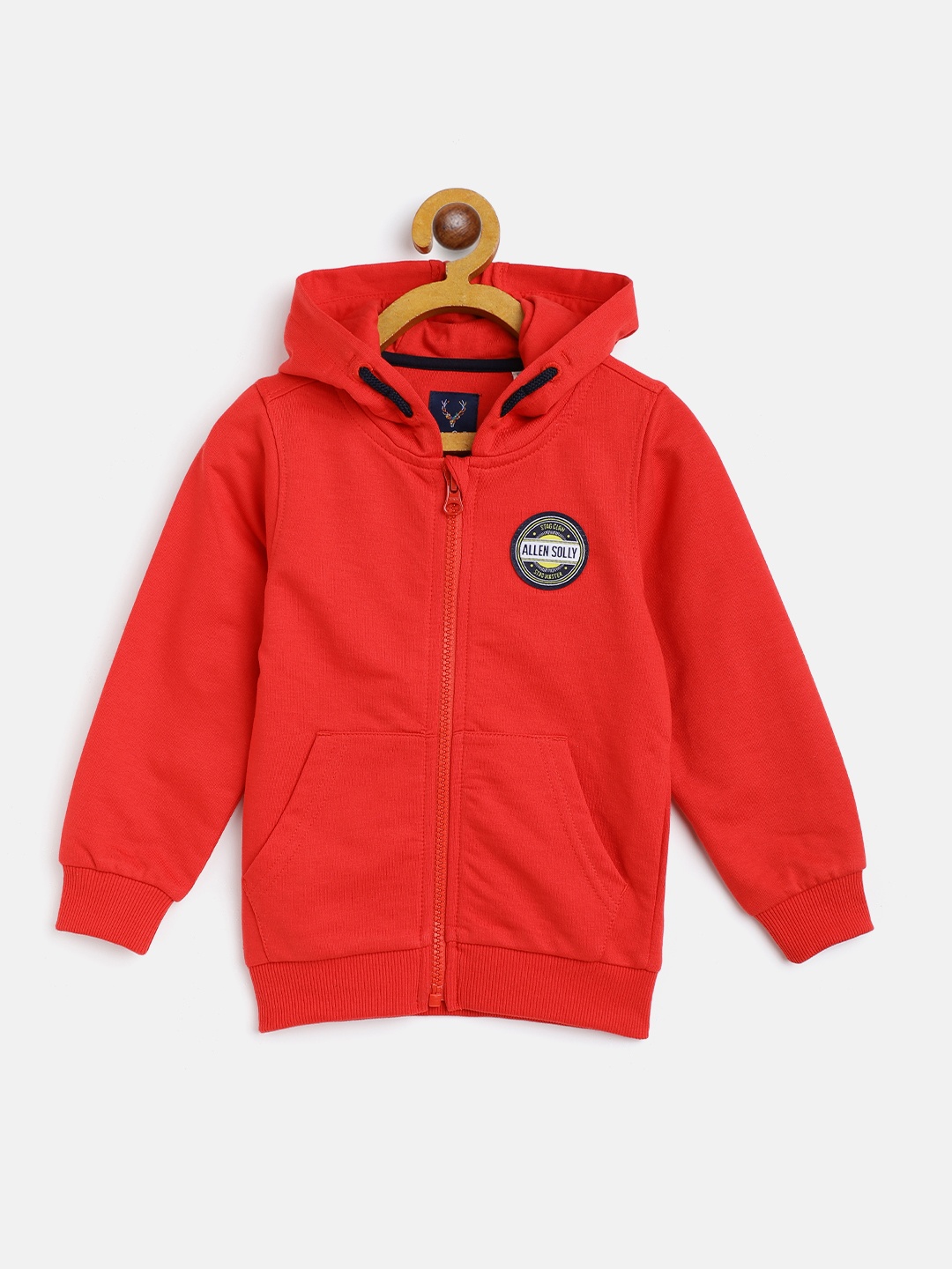 

Allen Solly Junior Boys Red Solid Hooded Sweatshirt