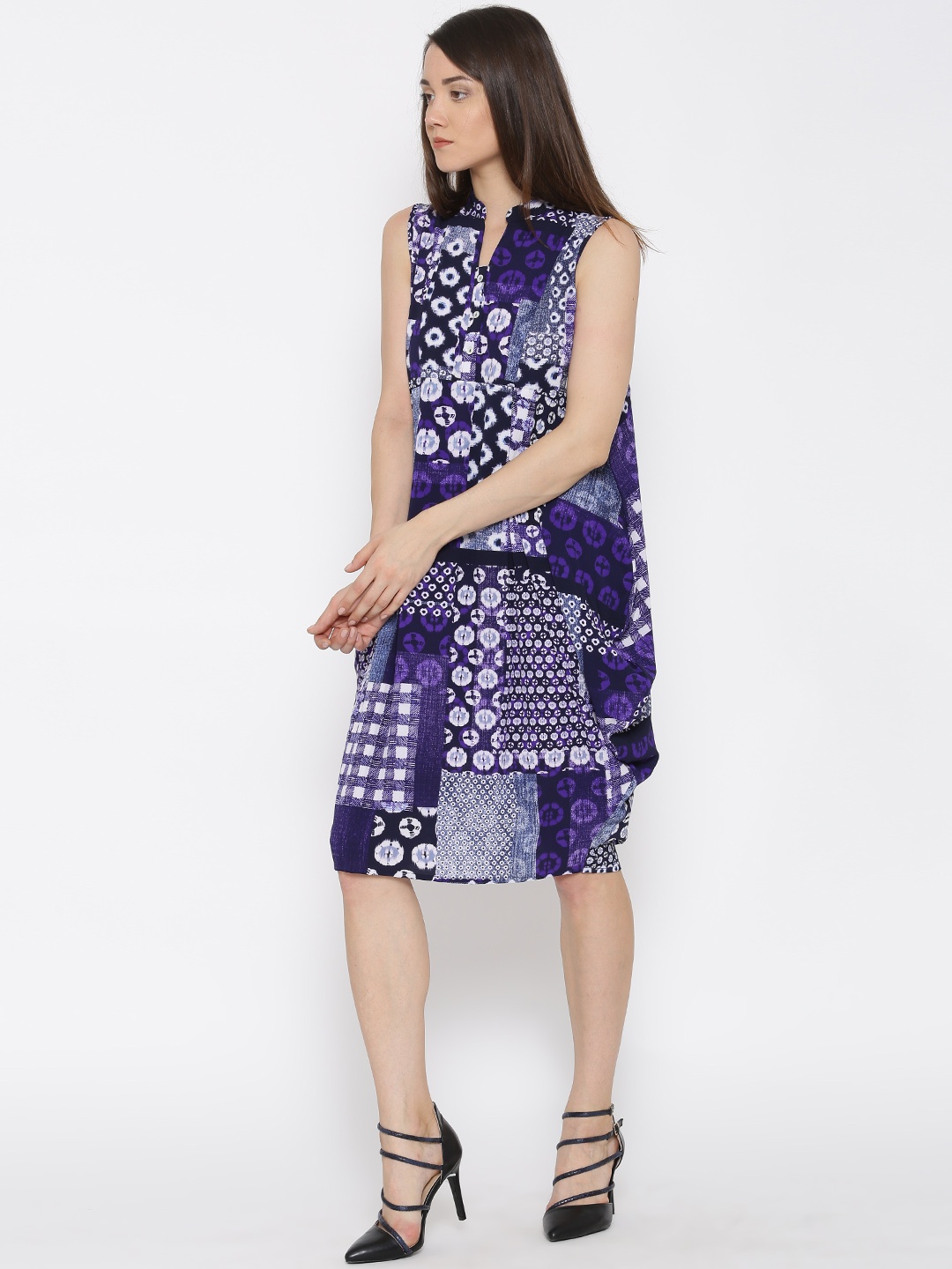 

AND Women Purple Printed Dress