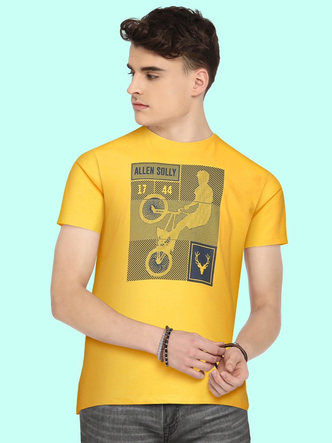 

Allen Solly Junior Boys Yellow Pure Cotton Printed Pure Cotton T-shirt