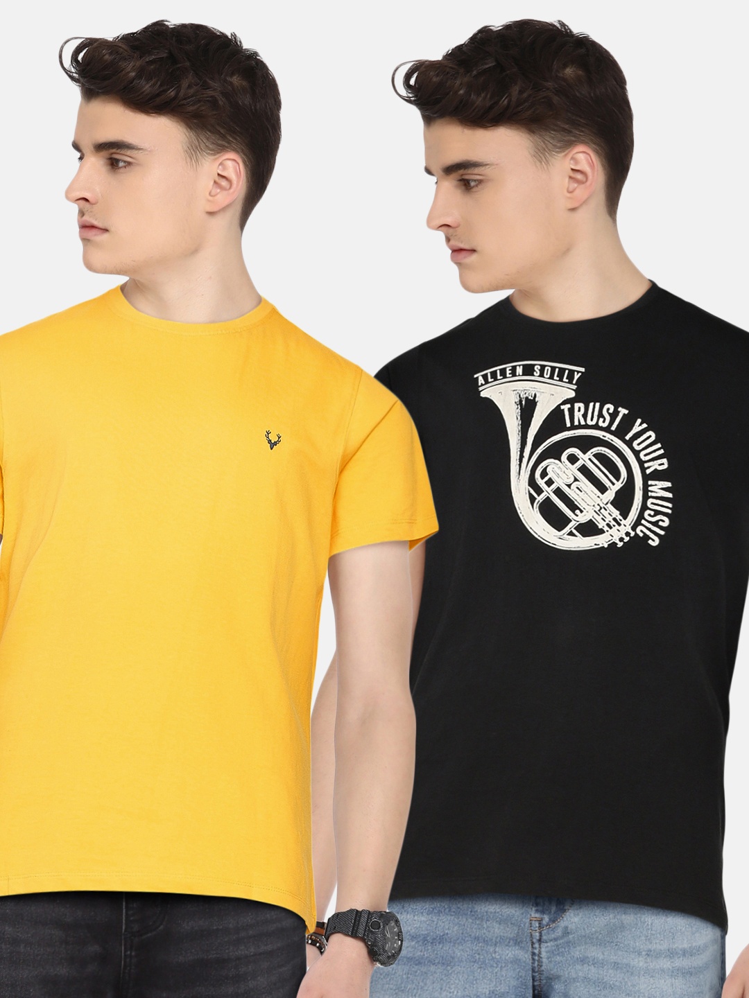

Allen Solly Junior Boys Set of 2 Pure Cotton T-shirts, Black