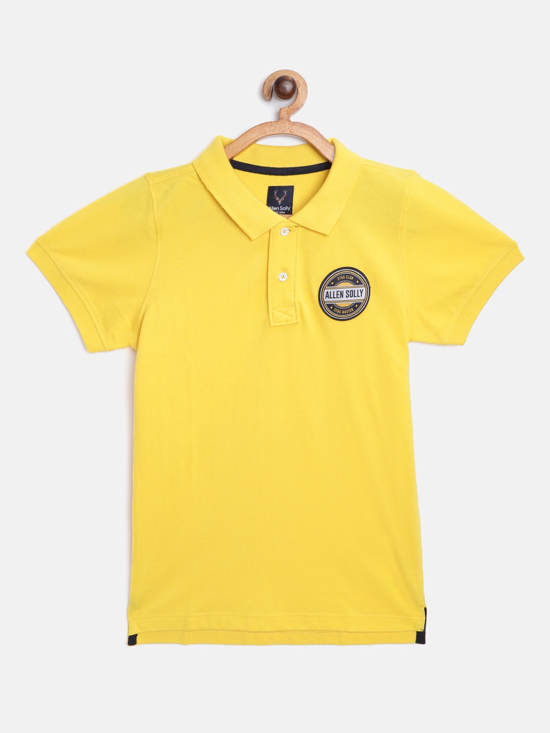 

Allen Solly Junior Boys Yellow Solid Polo Collar T-shirt