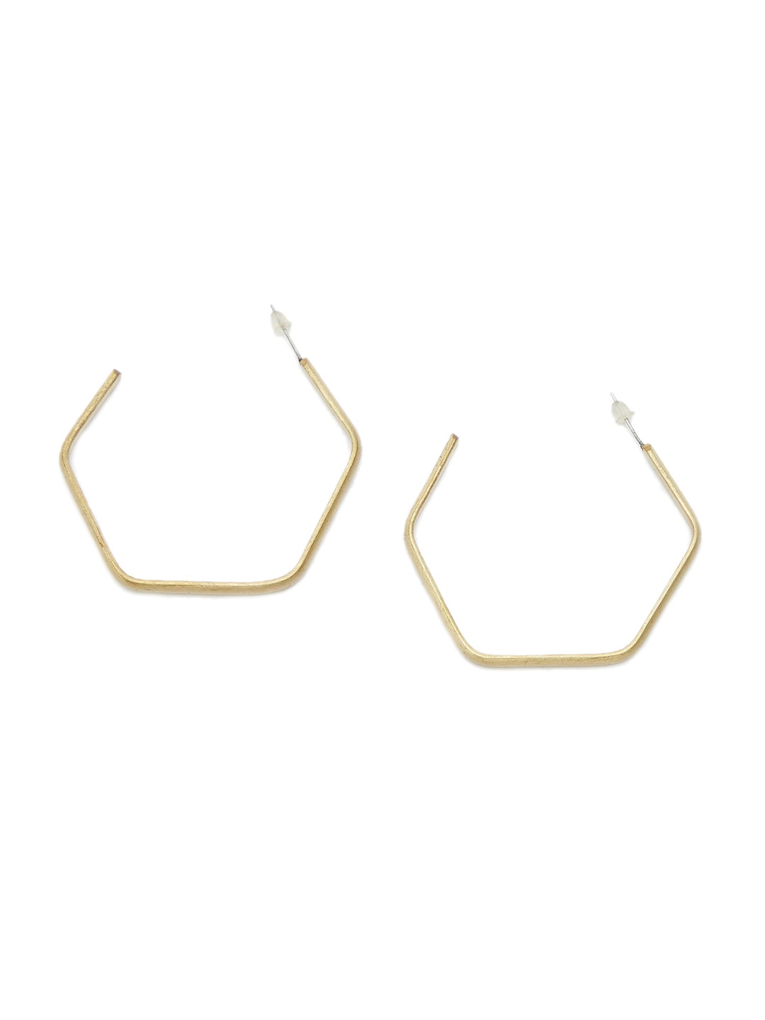 

Fabindia Gold-Toned Contemporary Pentagonal Half Hoop Earrings