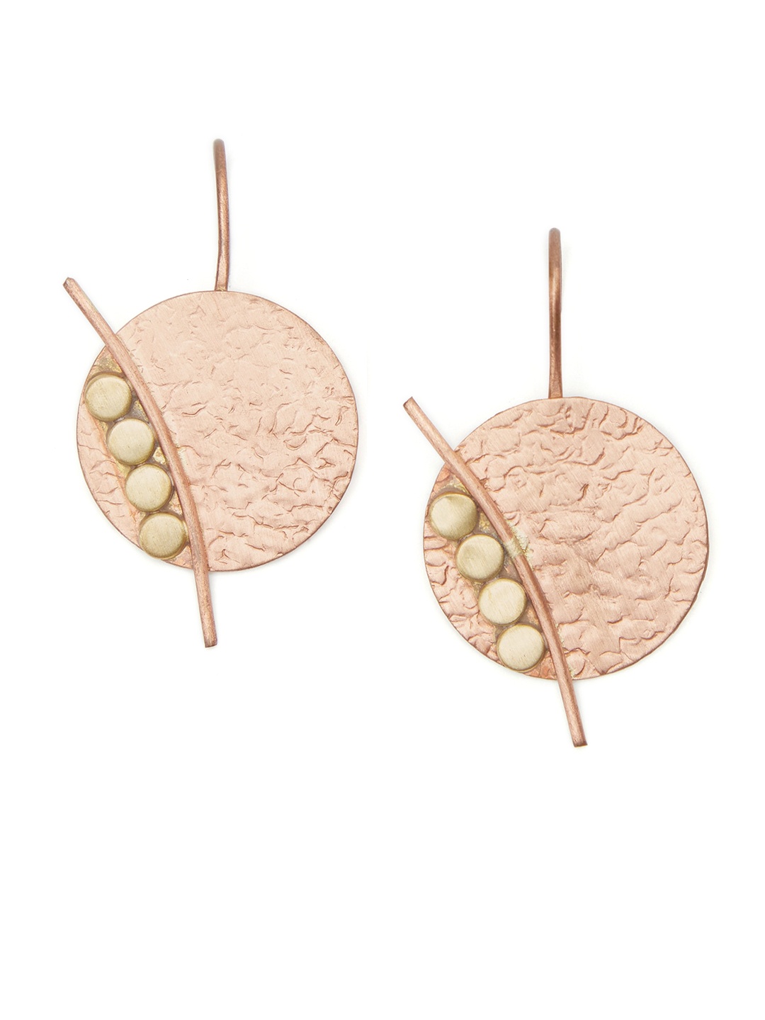 

Fabindia Copper-Toned & Gold-Toned Contemporary Drop Earrings