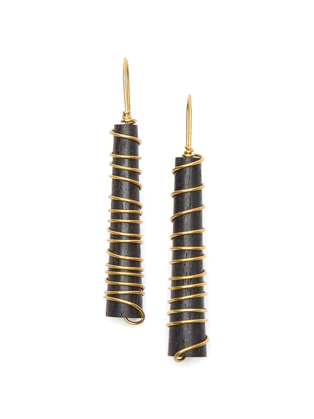 

Fabindia Black & Gold-Toned Contemporary Drop Earrings