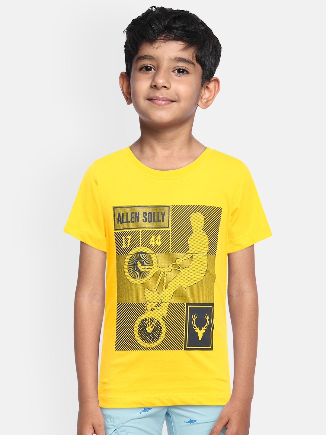

Allen Solly Junior Boys Yellow Pure Cotton Printed Pure Cotton T-shirt