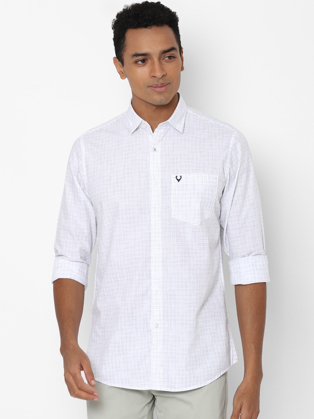 

Allen Solly Men White Slim Fit Checked Casual Shirt