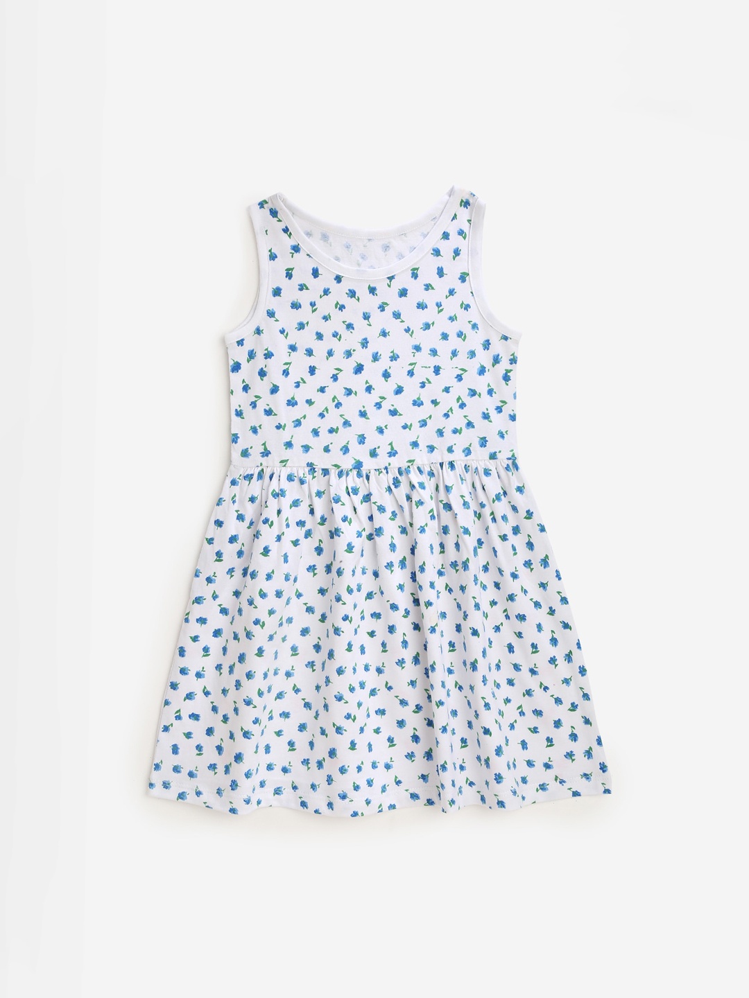 

YK White & Blue Floral Dress