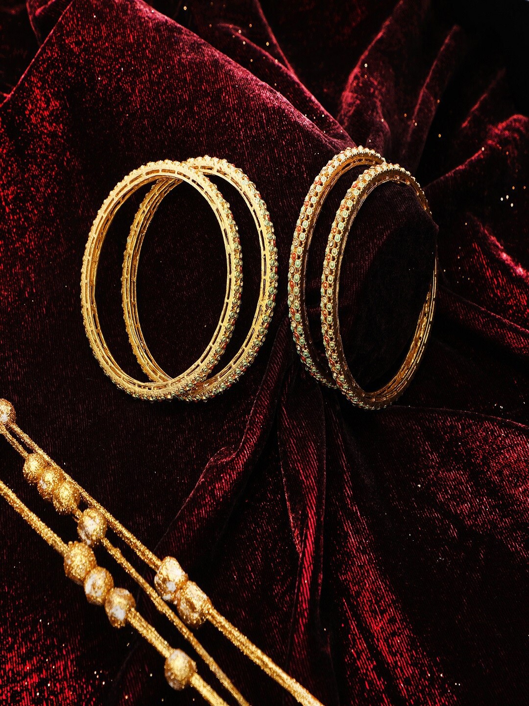 

Adwitiya Set Of 4 24k Gold-Plated Handcrafted Bangles