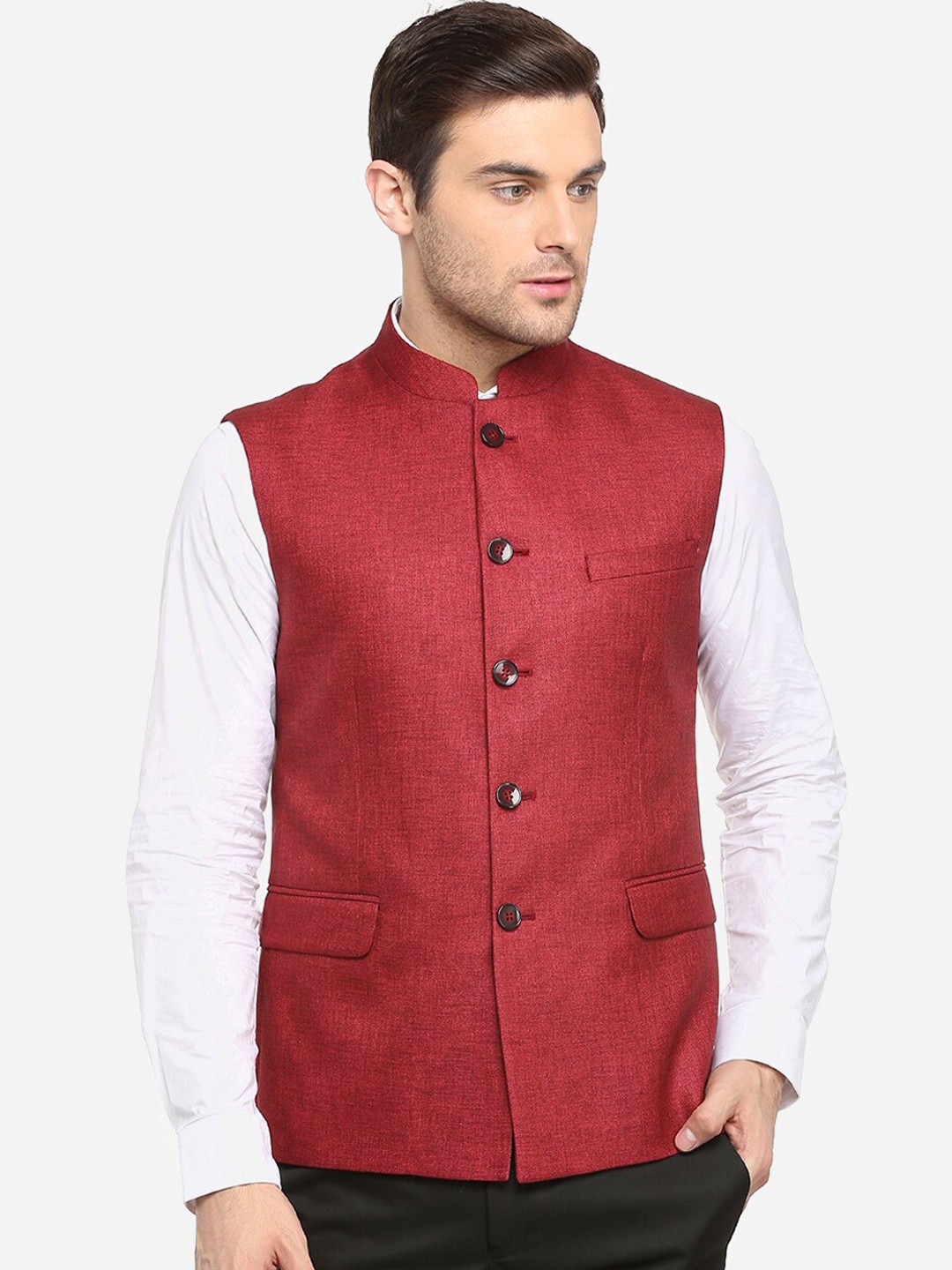 

Van Heusen Men Maroon Waistcoat
