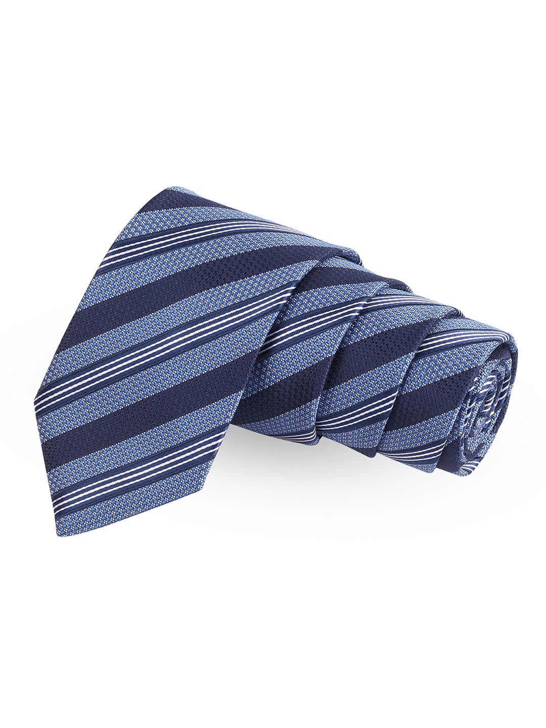 

PELUCHE Men Blue Striped Broad Tie Gift Set