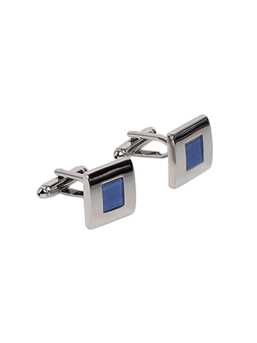 

Alvaro Castagnino Silver & Blue Solid Square Cufflinks
