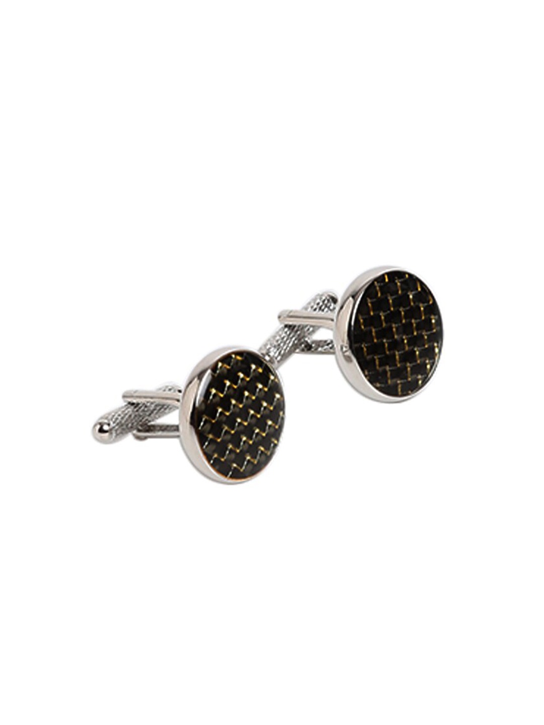 

Alvaro Castagnino Black & Gold Textured Round Cufflinks