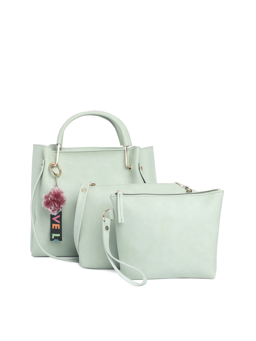 

Fostelo Sea Green PU Shopper Handheld Bag Set