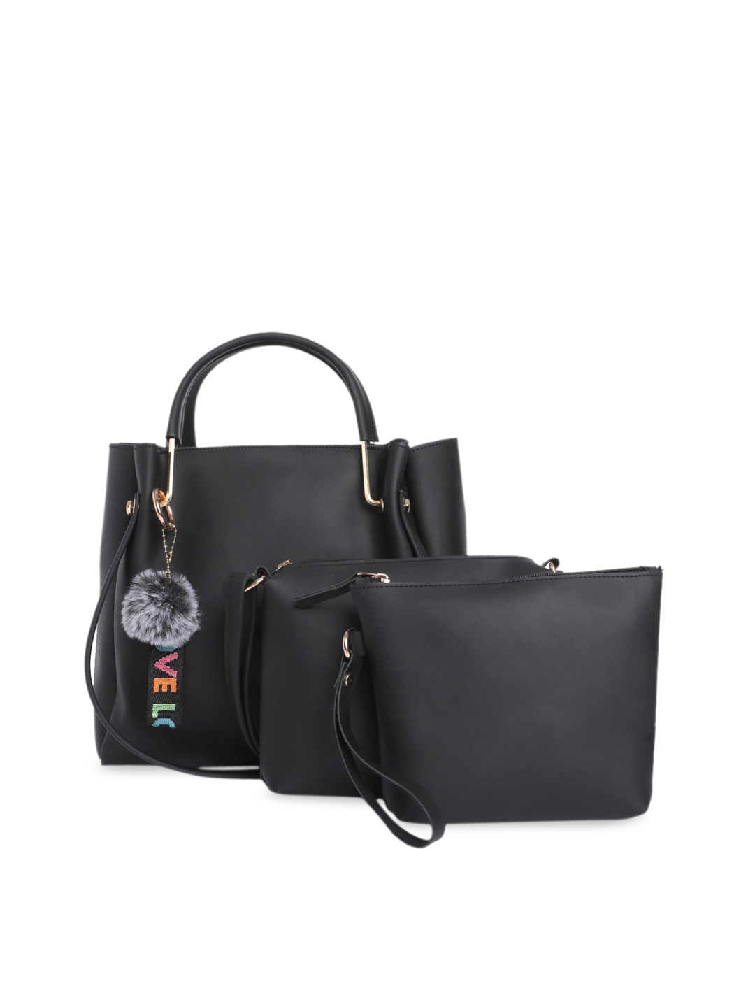 

Fostelo Black PU Structured Handheld Bag Set