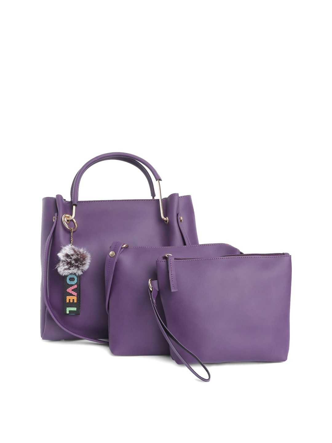 

Fostelo Purple PU Shopper Tote Bag