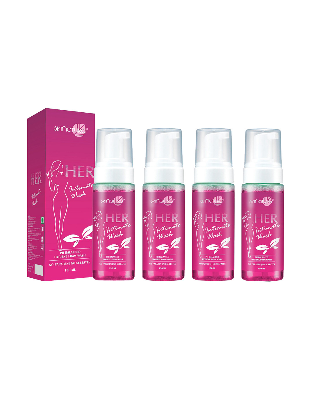 

Skinatura Women Set of 4 pH Balanced Hygiene Intimate Wash, Pink