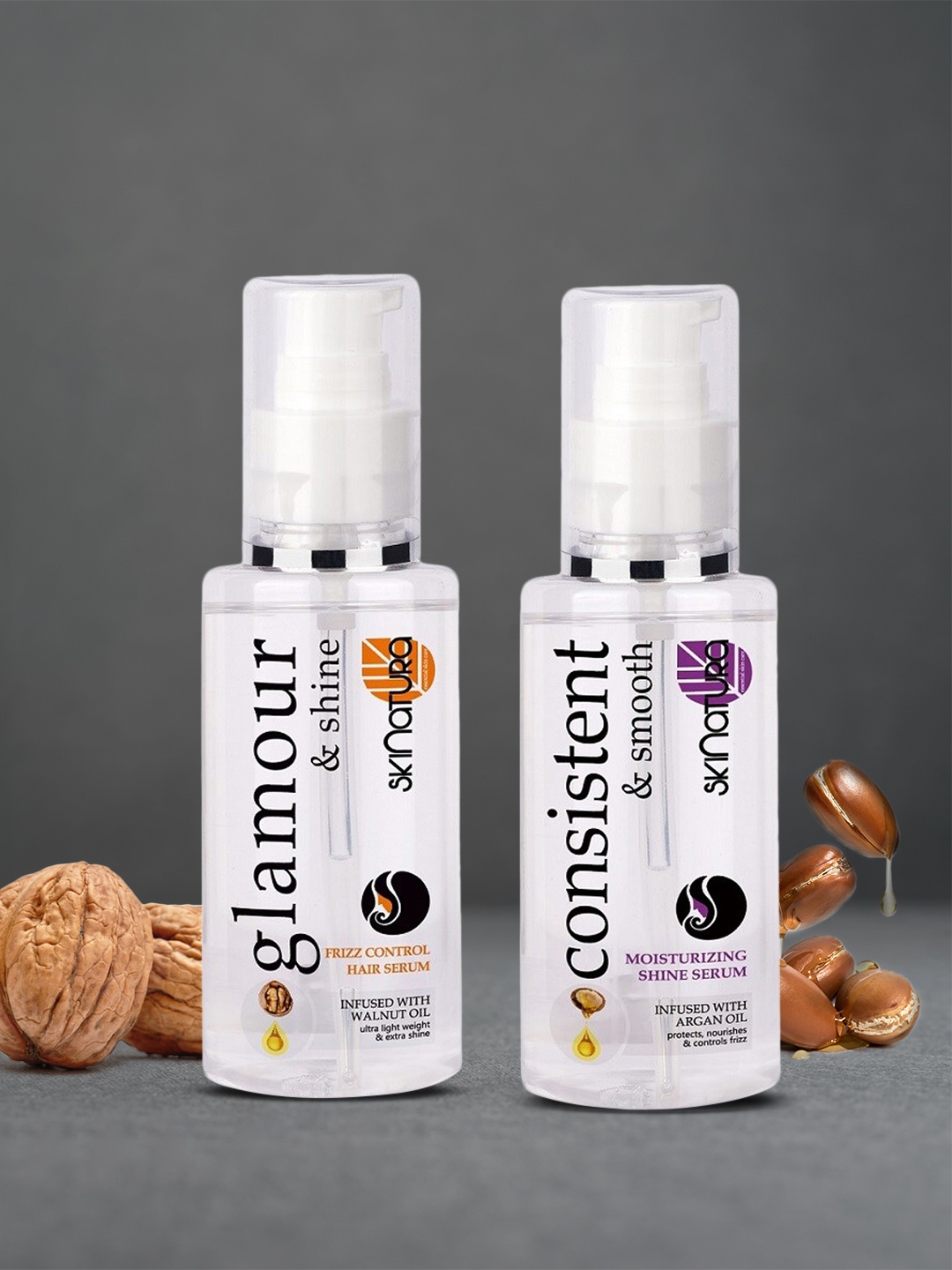 

Skinatura Set of Glamour & Shine Hair Serum & Consistent & Smooth Hair Serum 100 ml each, White