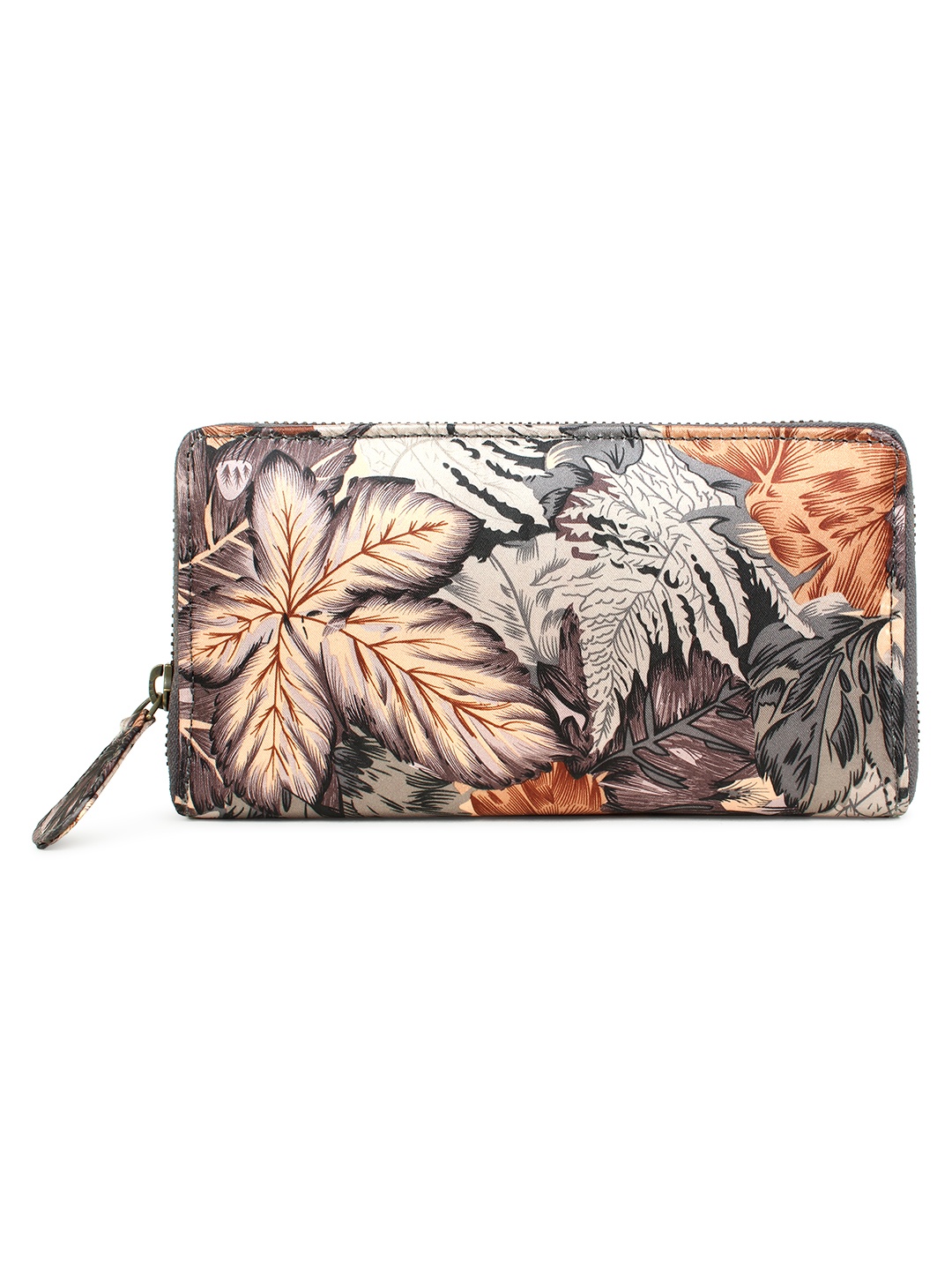 

Spice Art Women Brown & Peach-Coloured Floral Printed Zip Around Wallet