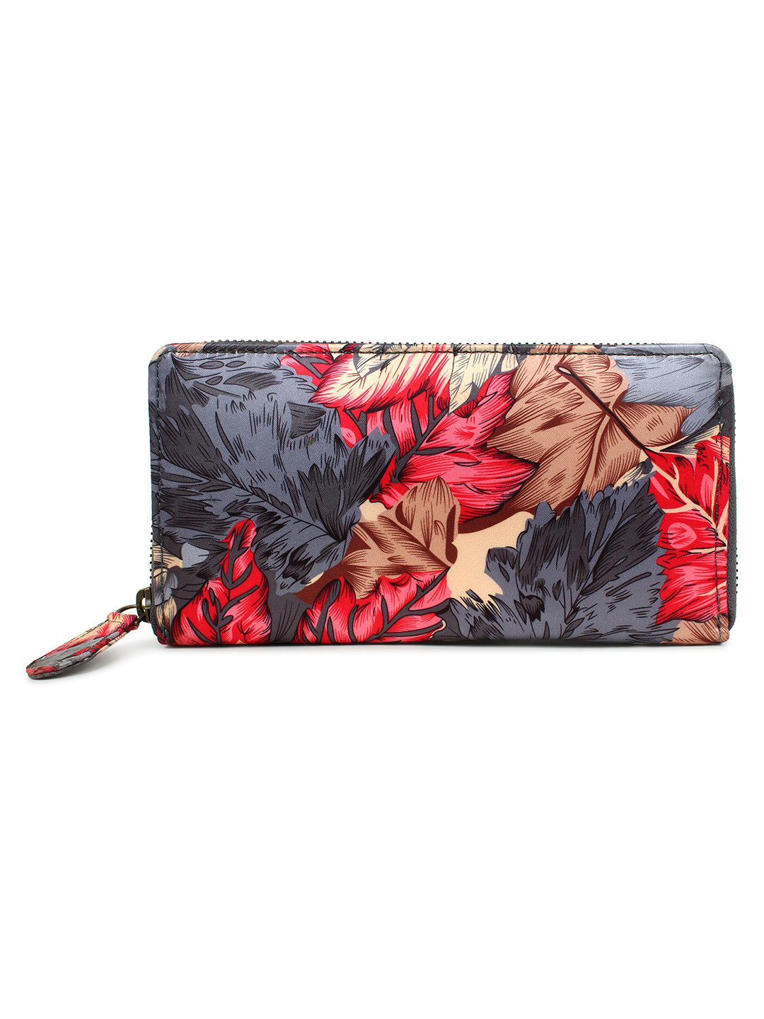 

Spice Art Women Red & Grey Floral Printed Zip Around Wallet