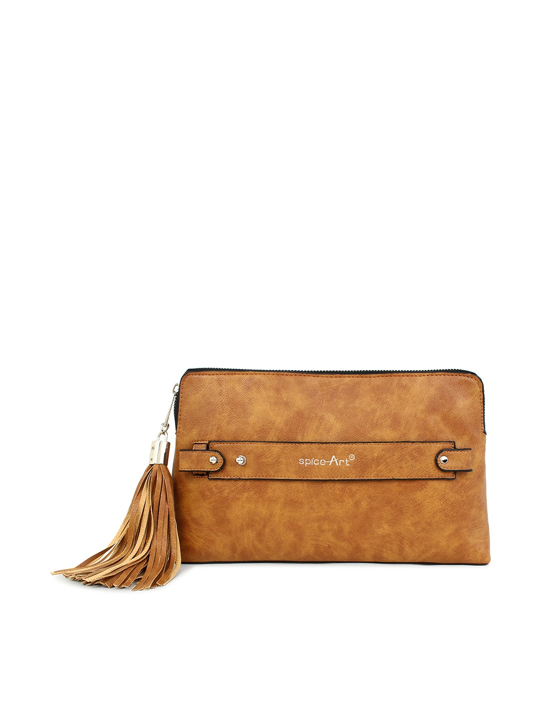 

Spice Art Tan Brown Tasselled Purse Clutch