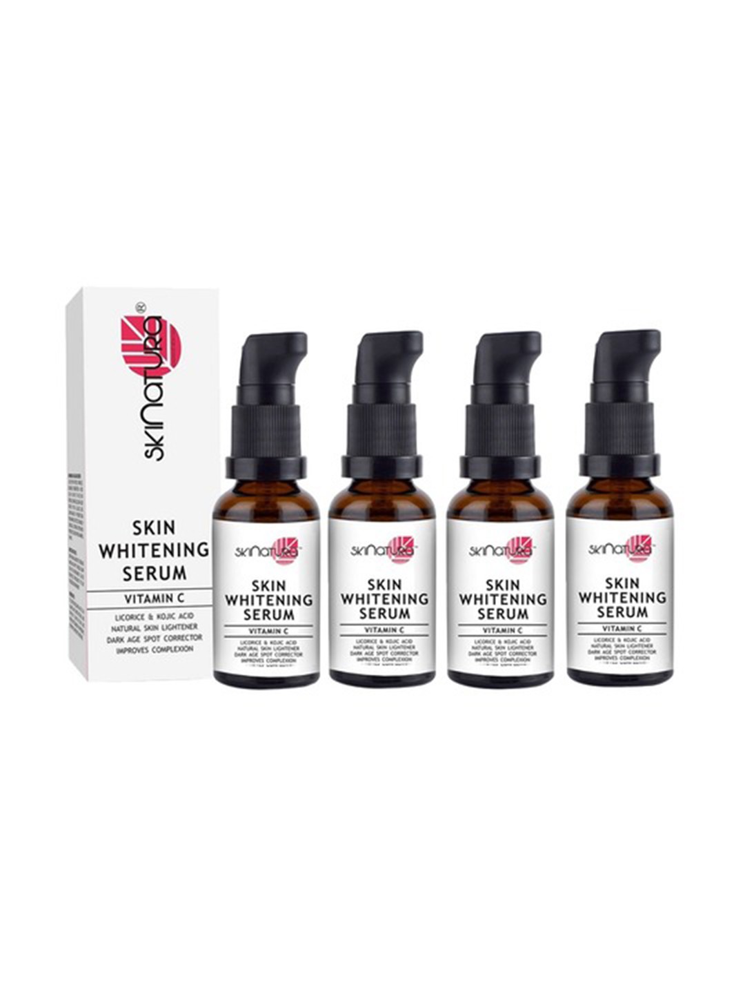 

Skinatura Set of 4 Skin Whitening Serum with Vitamin-C, Brown