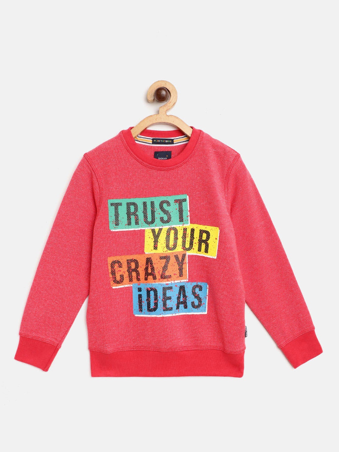 

Indian Terrain Boys Pink & Yellow Printed Sweatshirt