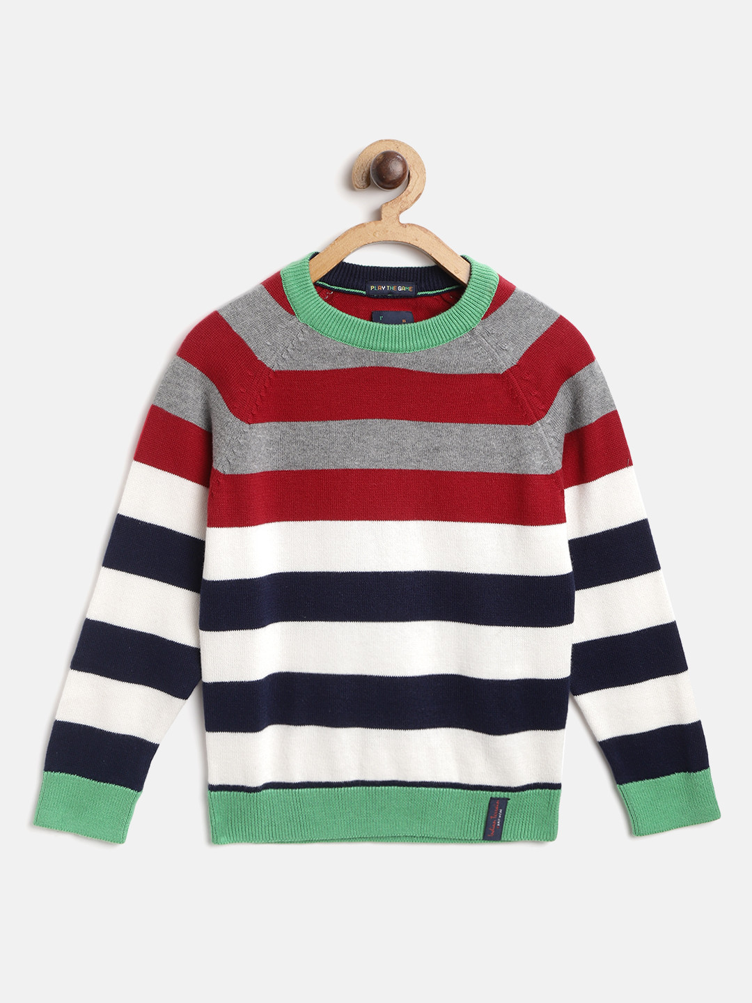 

Indian Terrain Boys Red & White Striped Pullover
