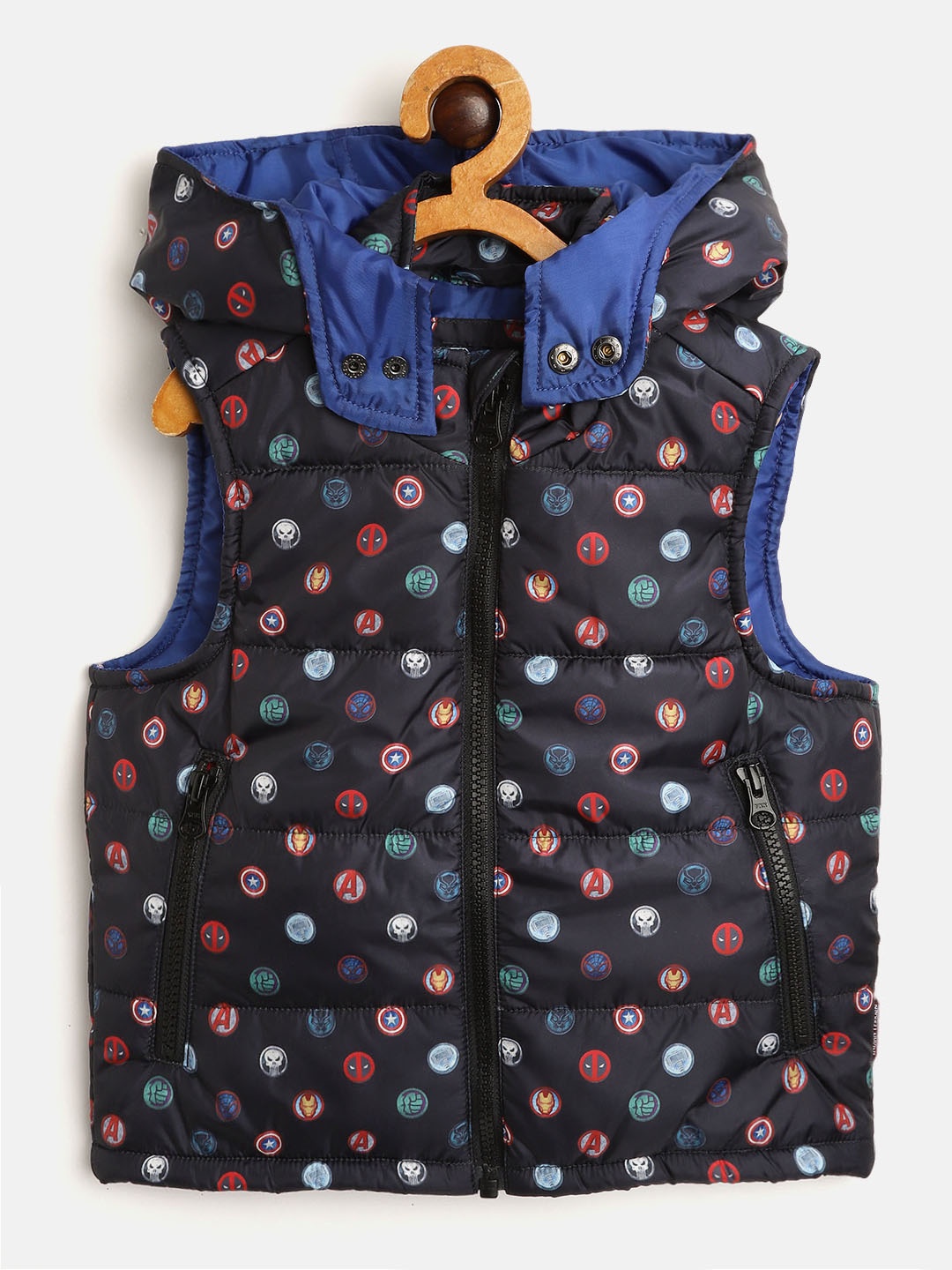 

Indian Terrain Boys Black & Red Avengers Print Padded Jacket