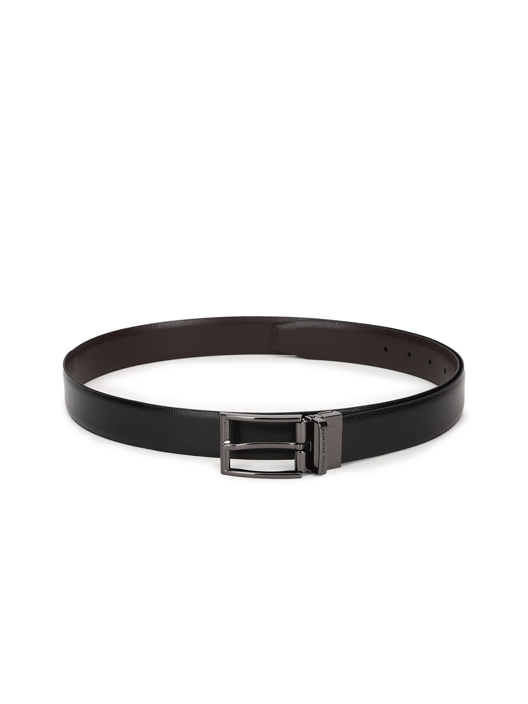 

Louis Philippe Men Black Textured Leather Reversible Formal Belt