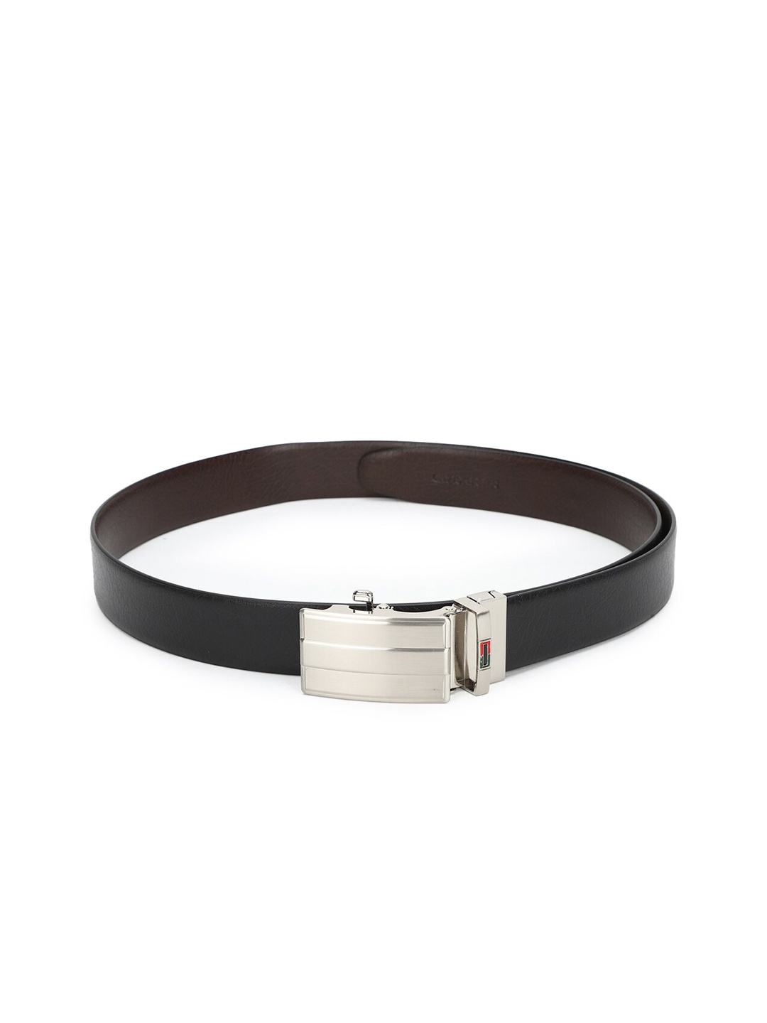 

Peter England Men Black & Brown Textured Reversible Belt