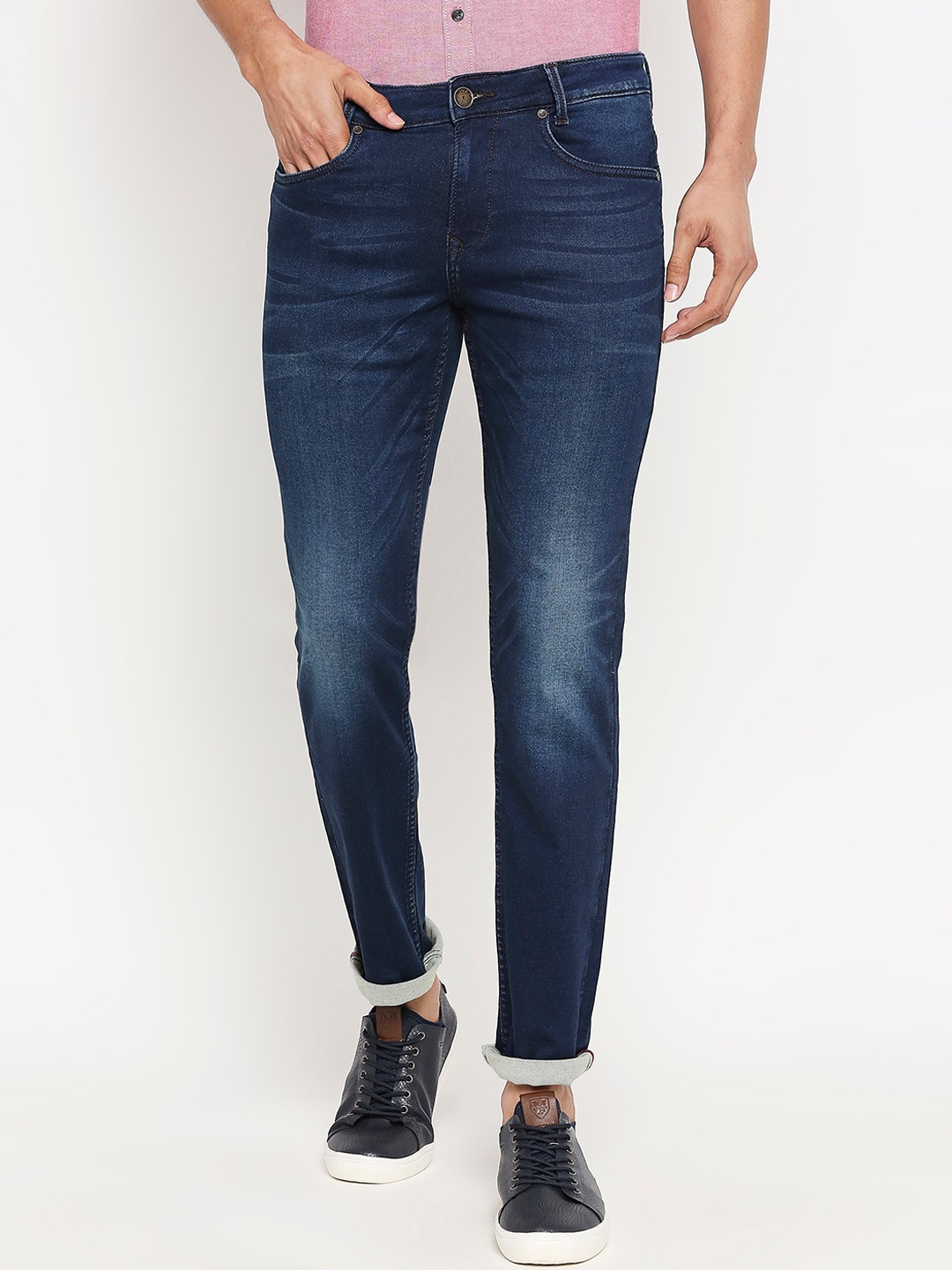 

Mufti Men Blue Skinny Fit Faded Jeans