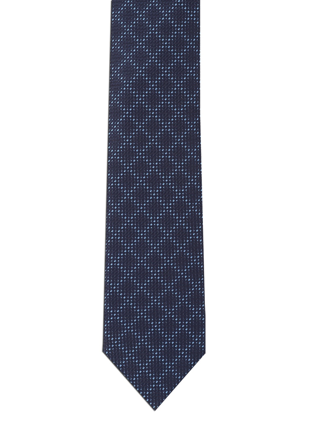 

Louis Philippe Men Navy Blue Checked Broad Tie