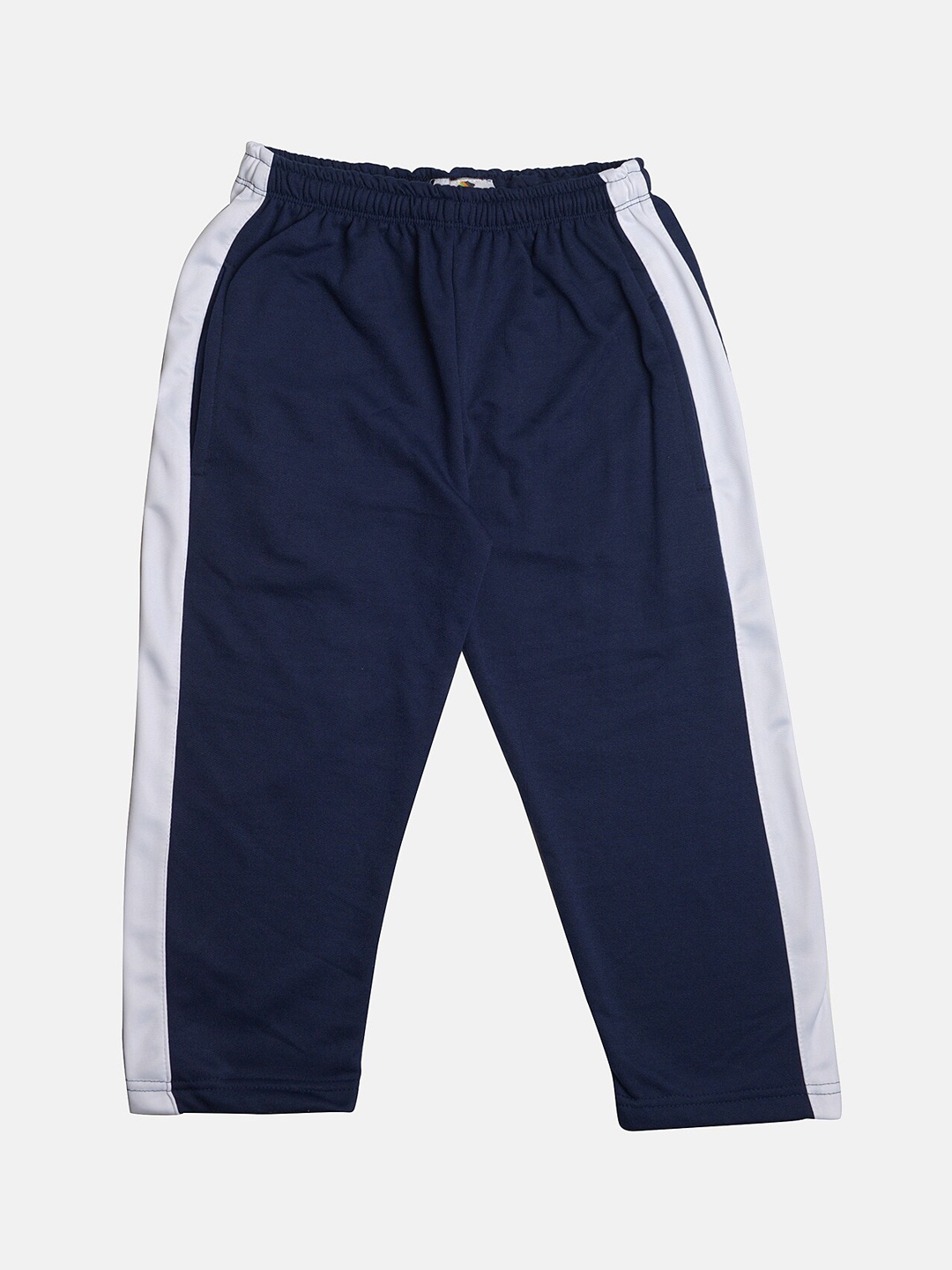 

TINY HUG Boys Navy Blue Solid Slim-Fit Fleece Track Pants