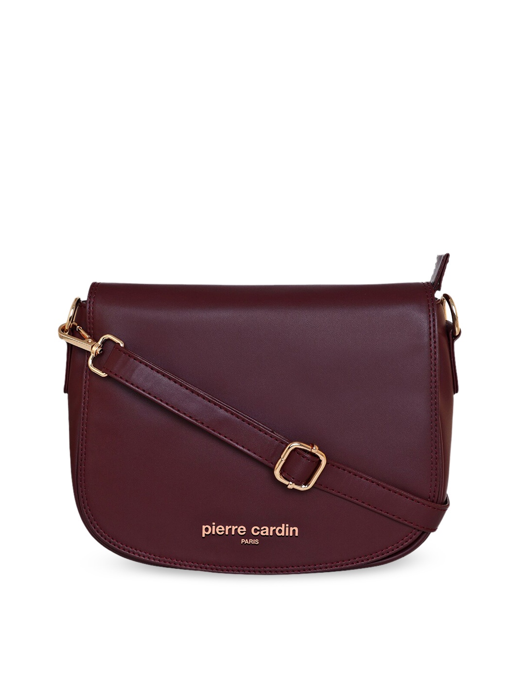 

pierre cardin Red PU Half Moon Sling Bag with Cut Work
