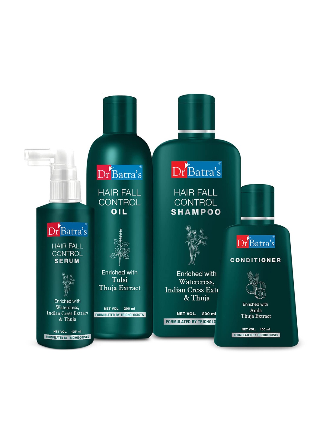 

Dr. Batras Hair Fall Control Serum + Conditioner + Hair Fall Control Oil + Shampoo, Multi