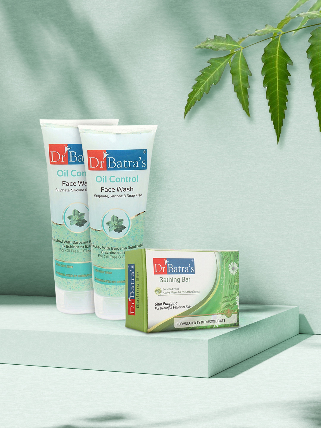 

Dr. Batras Set of 2 Oil Control Face Wash & Skin Purifying Bathing Bar, Green