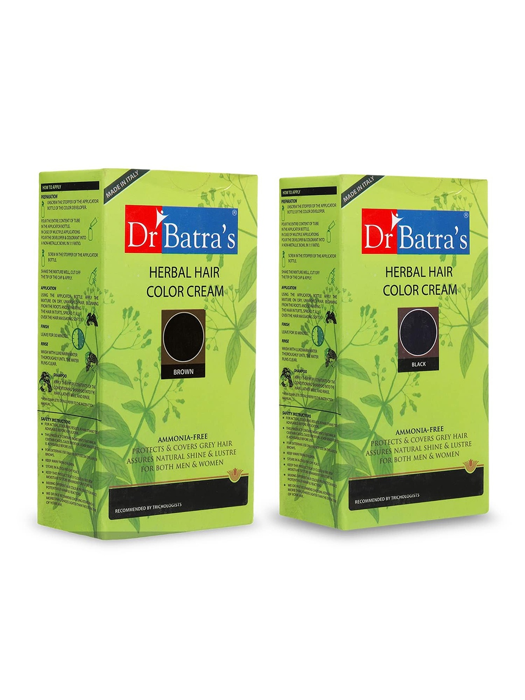 

Dr. Batras Set Of 2 Herbal Hair Color Cream - Brown & Black, Multi